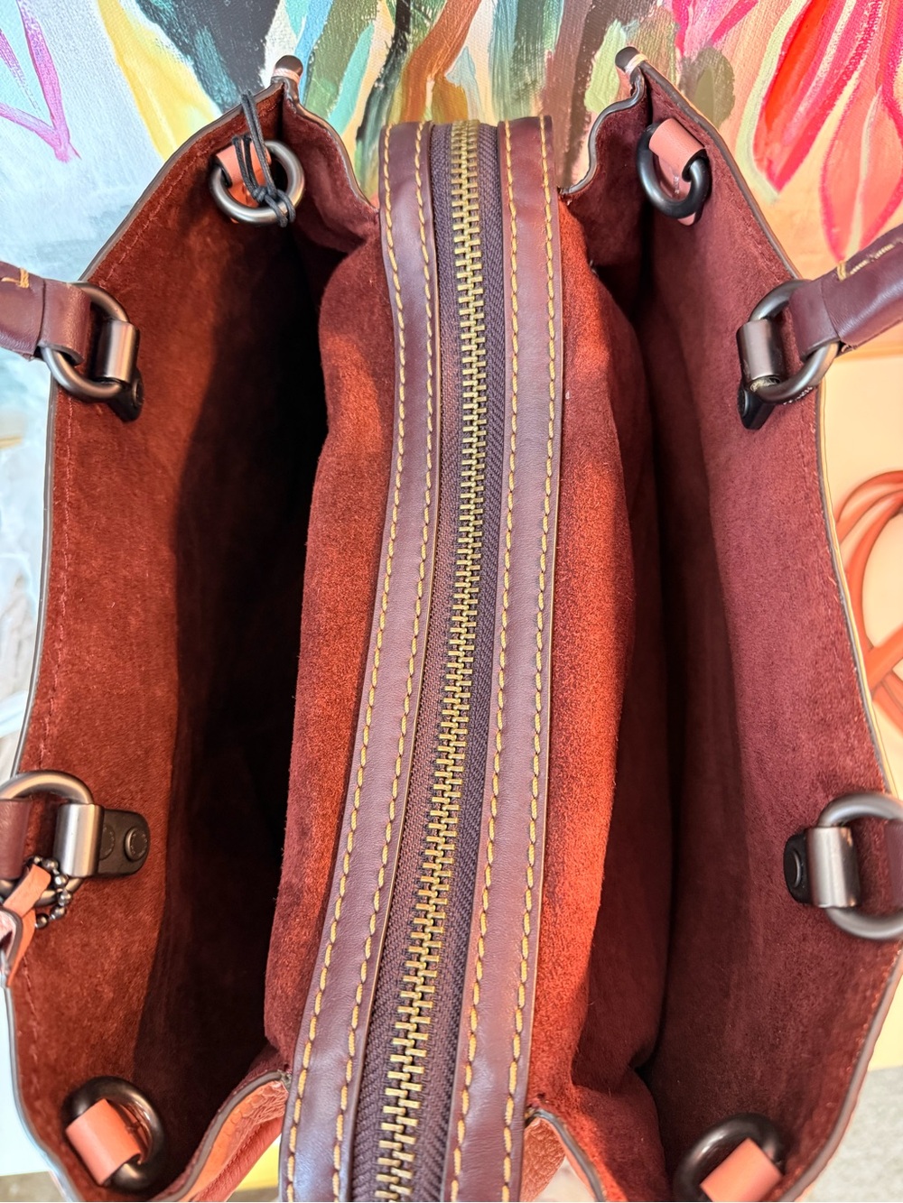 Rare Authentic COACH 1941 ROGUE 30 MELON & Oxblood Purse - Picture 10 of 16